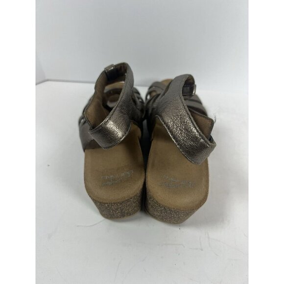 Dansko Selina Pewter Sandals Nappa Leather Strappy Greek Metallic 10.5-11 / 41 - Picture 3 of 4